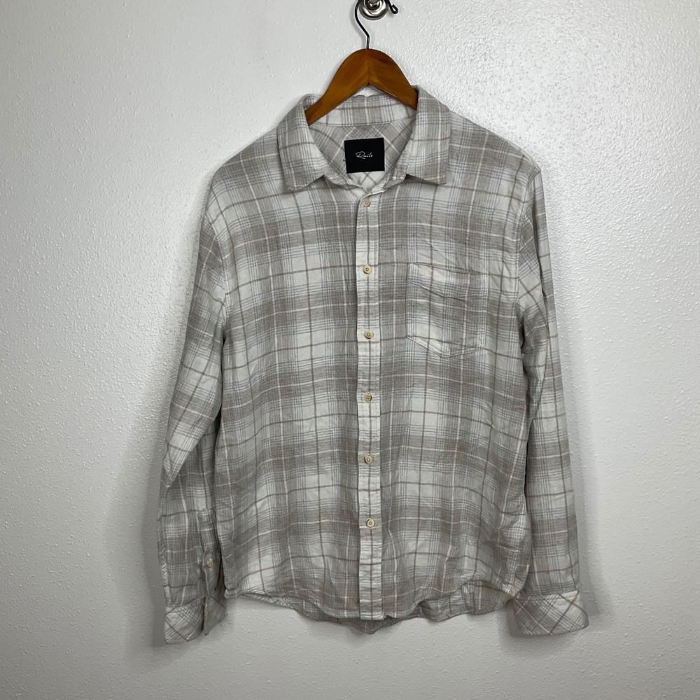 Rails Men's Lennox Wheat Dove‎ Plaid Flannel Shirt Size Medium